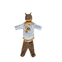 set hainute body 3 piese pentru bebe albinuta 0-3 luni bumbac imagen 12_0_
0