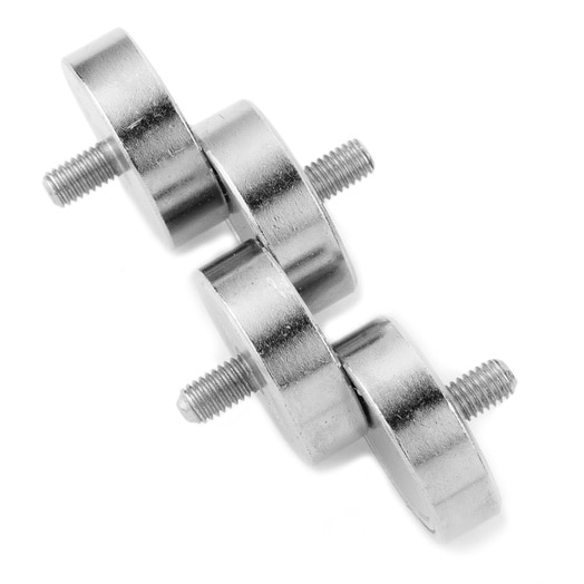 Magnet oala neodim puternic 25mm cu tija filetata - set de 5 bucati