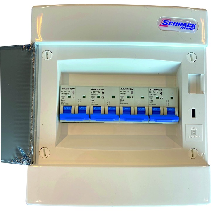 Tablou electric, echipat cu 4 circuite, 2 x 10A si 2 x 16A