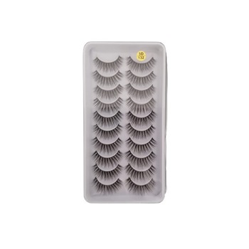 Set 10 perechi gene false 3D tip banda din par de nurca (cu adeziv inclus) #132 Set 10 perechi gene false 3D tip banda din par de nurca (cu adeziv inclus) #132