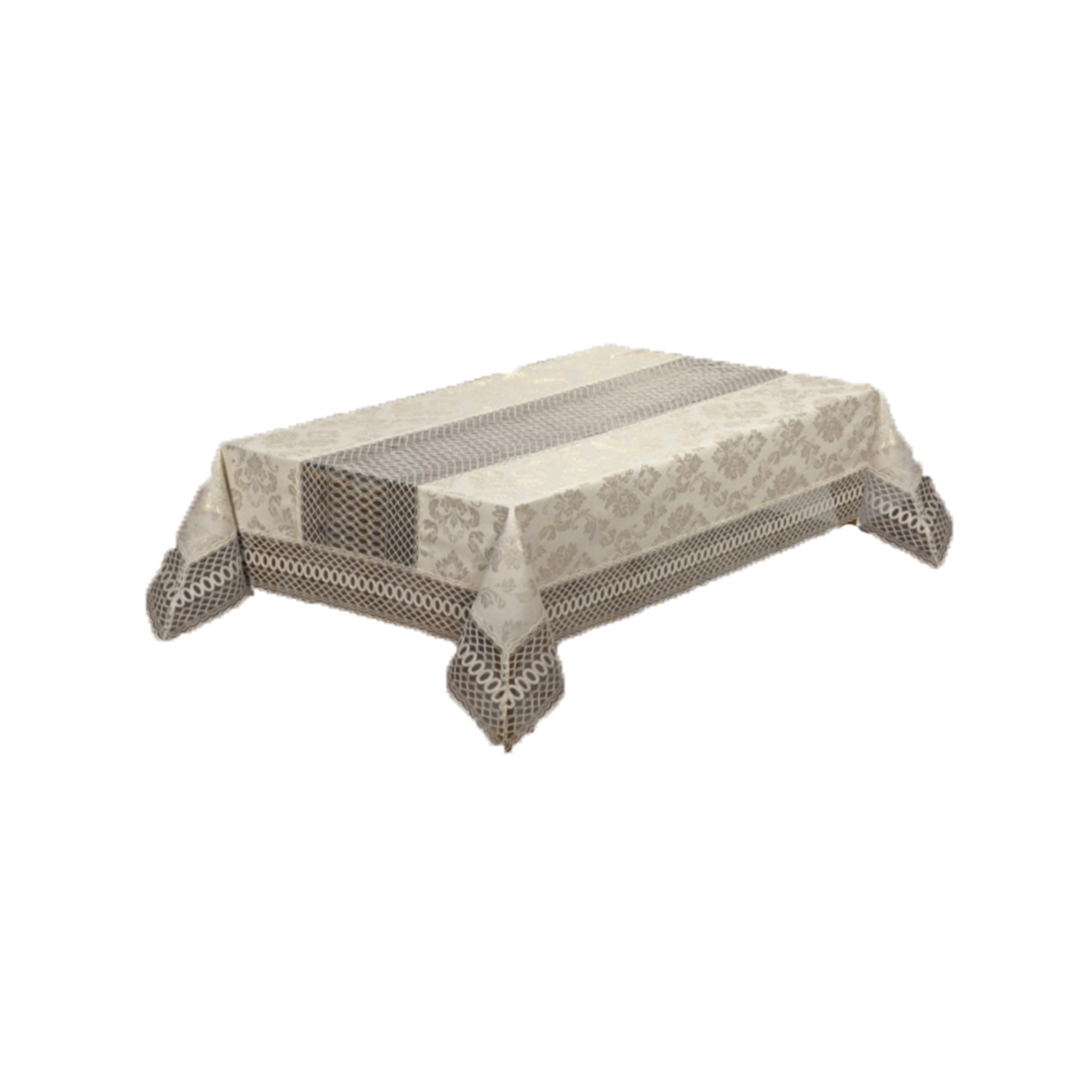 Fata de masa Eylul, din catifea , 160 x 350 , crem