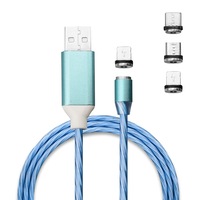 cablu magnetic incarcare si transfer de date fast-charge 3a luminat multicolor de incarcare cu flux luminos iphone usb-c si microusb 3 conectori hqmag imagen 33_0_
0