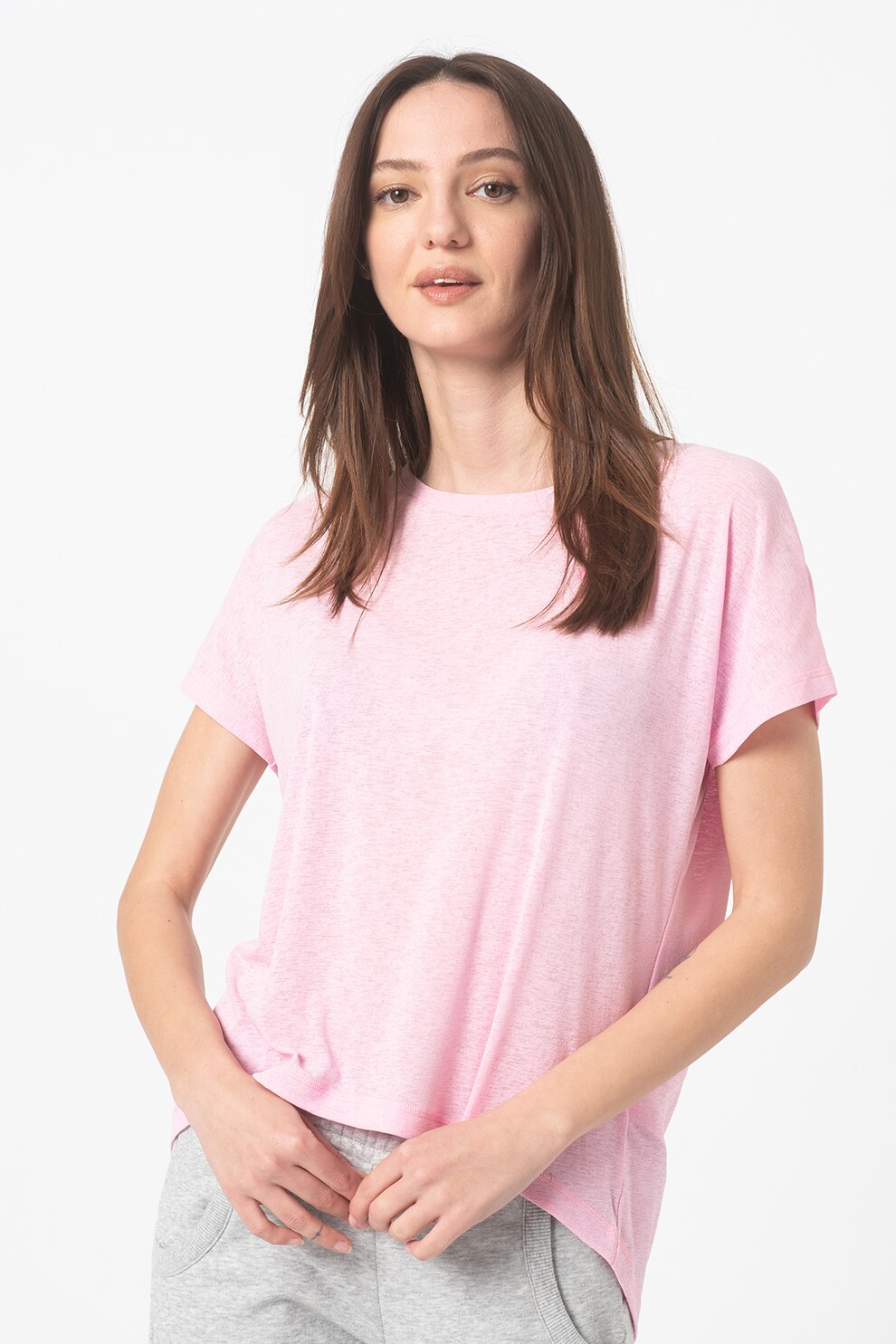 Puma, Tricou cu decolteu la baza gatului pentru fitness Bold, Roz pal