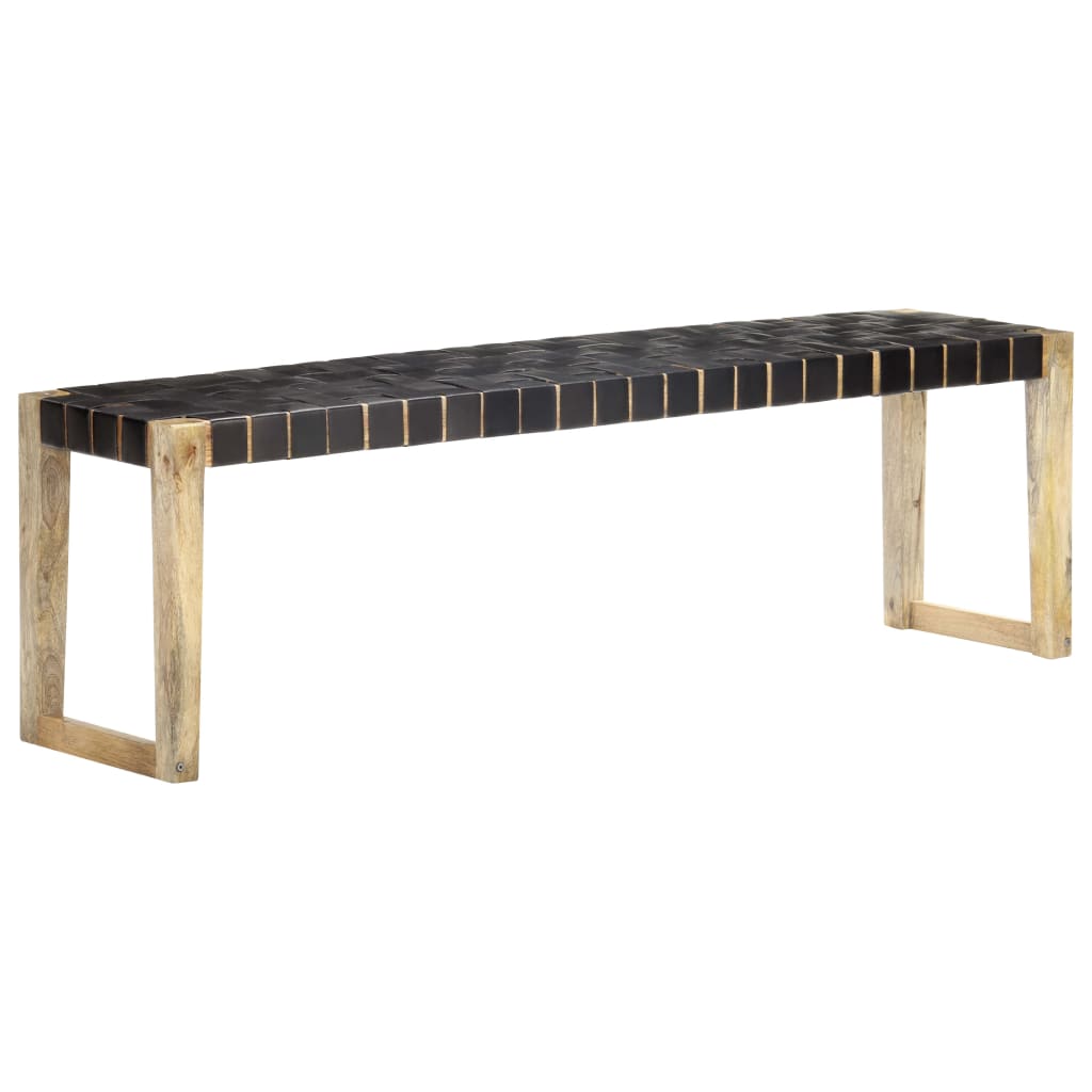 Banca/Canapea tapitata pentru hol, vidaXL, Lemn, 150 x 35 x 45 cm, Negru