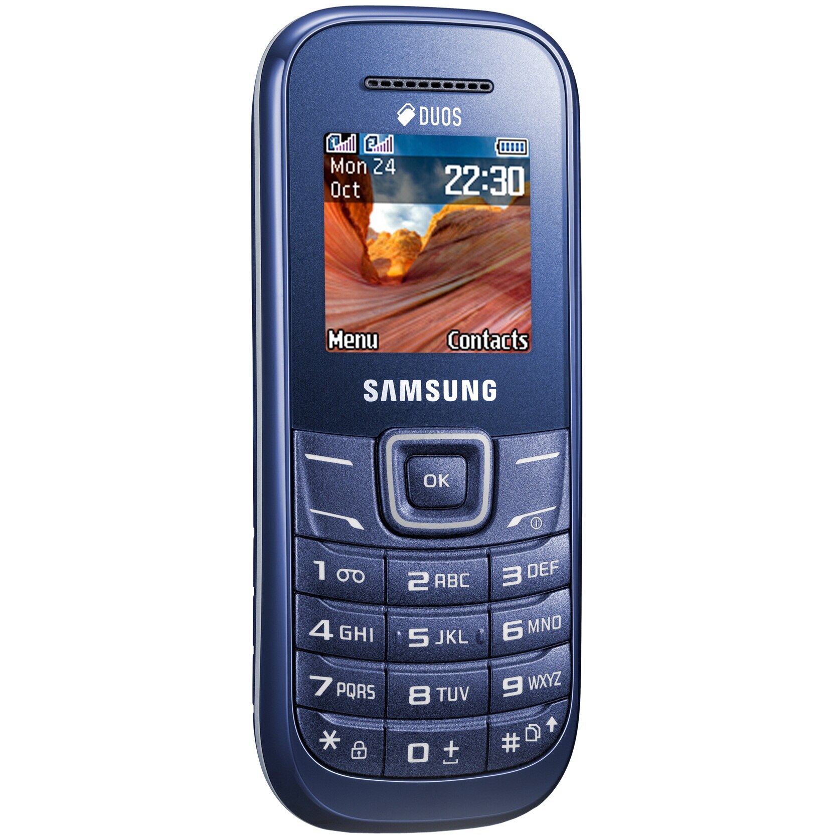 Мобилен телефон Samsung E1202 Dual Sim, Индиговосин - eMAG.bg