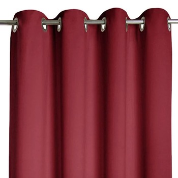 Set 2 draperii 140 x 250 cm/bucata, rosu bordeaux, prindere pe inele Set 2 draperii 140 x 250 cm/bucata, rosu bordeaux, prindere pe inele