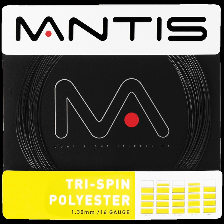 Кордаж за тенис ракети Mantis Tri-Spin, Полиестер 1.3mm/16