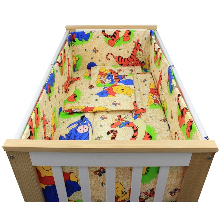 Lenjerie 5 piese, Winnie si Aiurel, crem, 140 x 70 cm