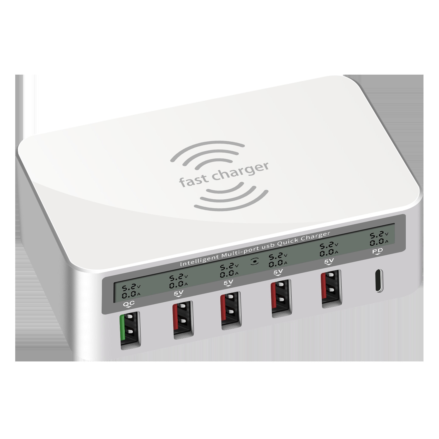 Зарядно устройство, QI бързо, Безжично, Многопортово, 100 w - eMAG.bg