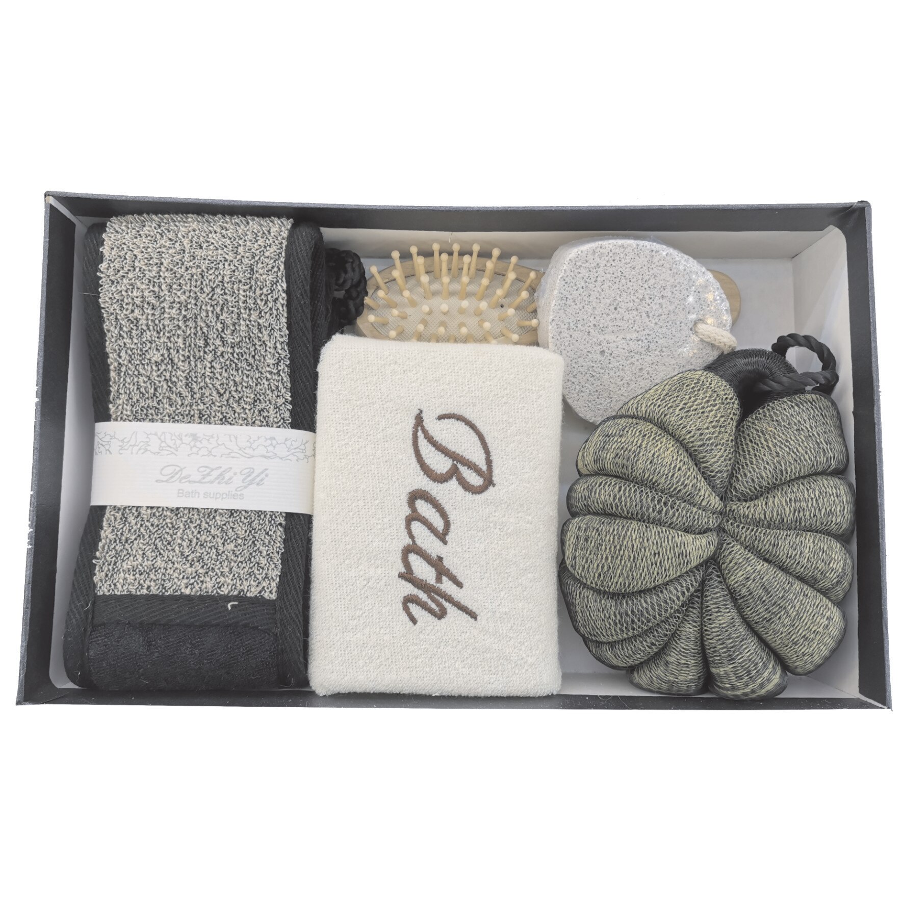 Set de baie cadou, negru, 8-2/8
