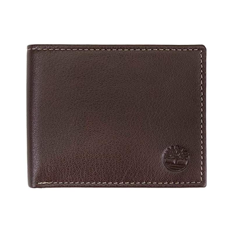Portofel din piele pentru barbati Timberland Flip Pocket Blix, Maro