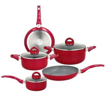 Set Oale si tigai 8 piese, Rock in Red , Tognana, 1.25 l/2.55 l/4.3 l Set Oale si tigai 8 piese, Rock in Red , Tognana, 1.25 l/2.55 l/4.3 l
