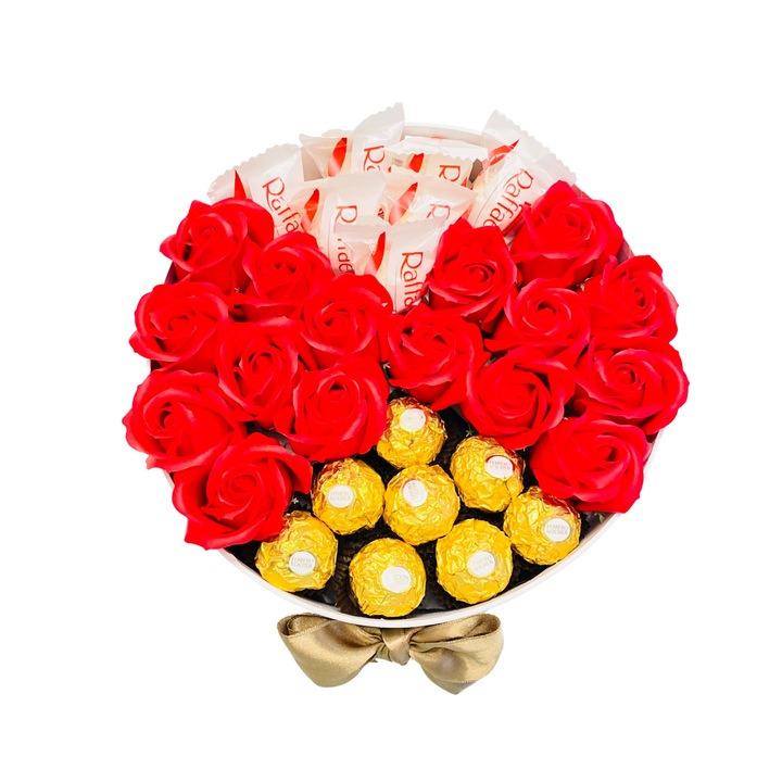 Cutie Cadou, ChocoBox, GiftBox II, include Trandafirii si , Praline de Ciocolata