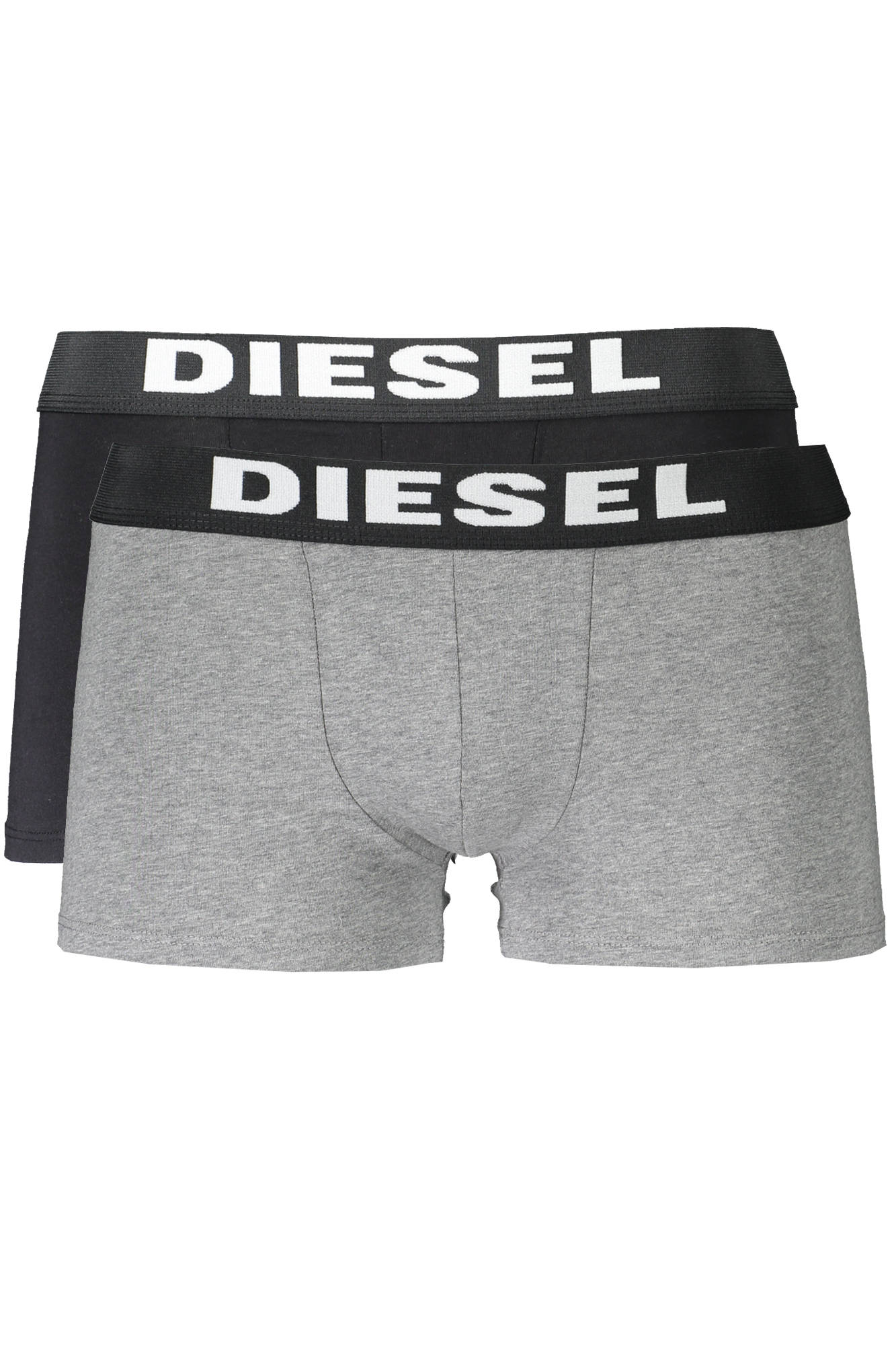 Set 2 perechi boxeri, Diesel, negru/gri, logo, Negru/Gri, S