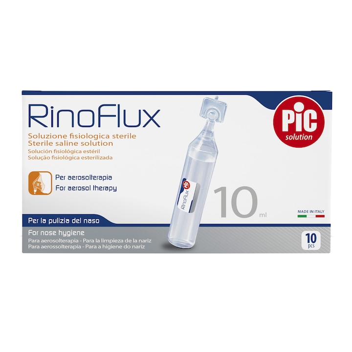 Ser fiziologic Pic Solution RinoFlux, steril NaCl 0,9%, 10 fiole x 10ml