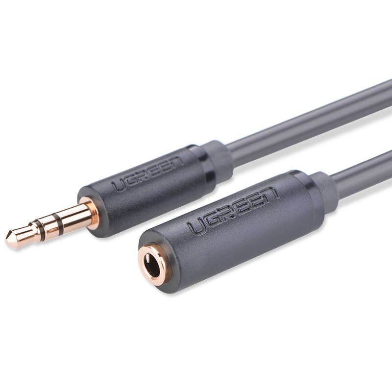Cablu adapor audio UGREEN AV124 jack AUX 3,5 mm, 0,5 m, Gri