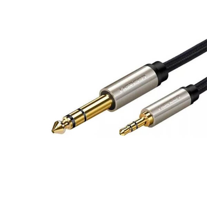 Cablu Universal Auxiliar Audio Stereo Ugreen 10628, Jack 6.35 Tata - Jack 3.5 Tata, Negru - 2 m