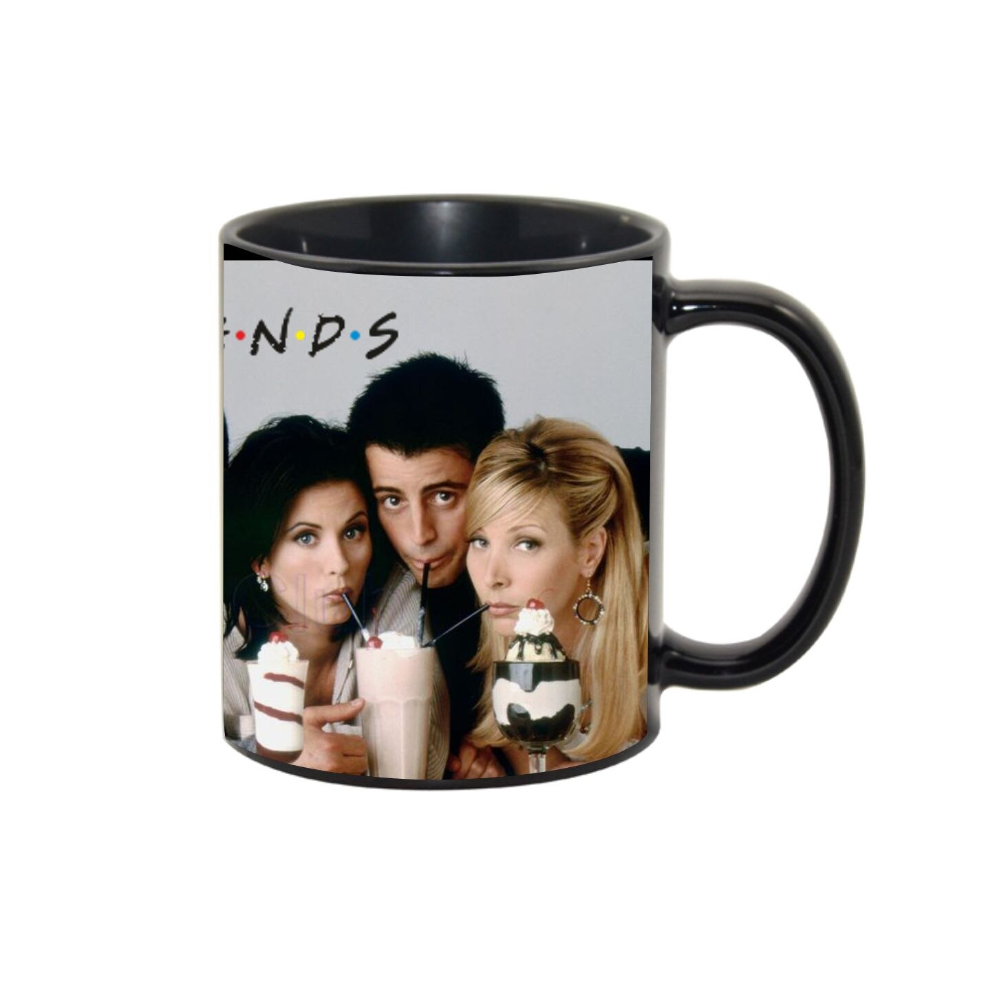 Cana personalizata All Friends, ceramica neagra, 330ml