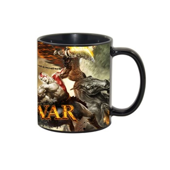 Cana personalizata God Of War, ceramica neagra, 330ml Cana personalizata God Of War, ceramica neagra, 330ml