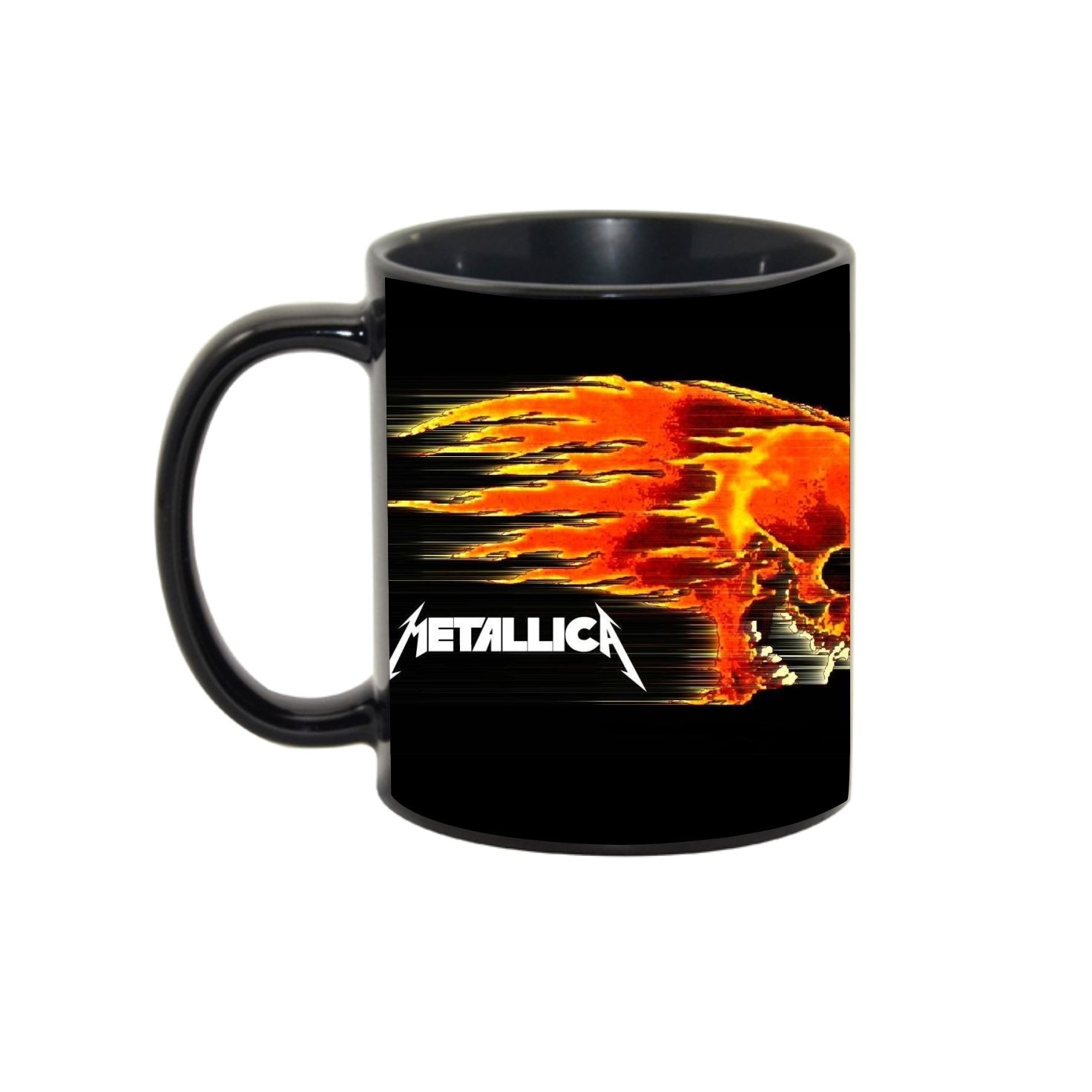 Cana personalizata Metallica Mug,ceramica neagra, 330ml