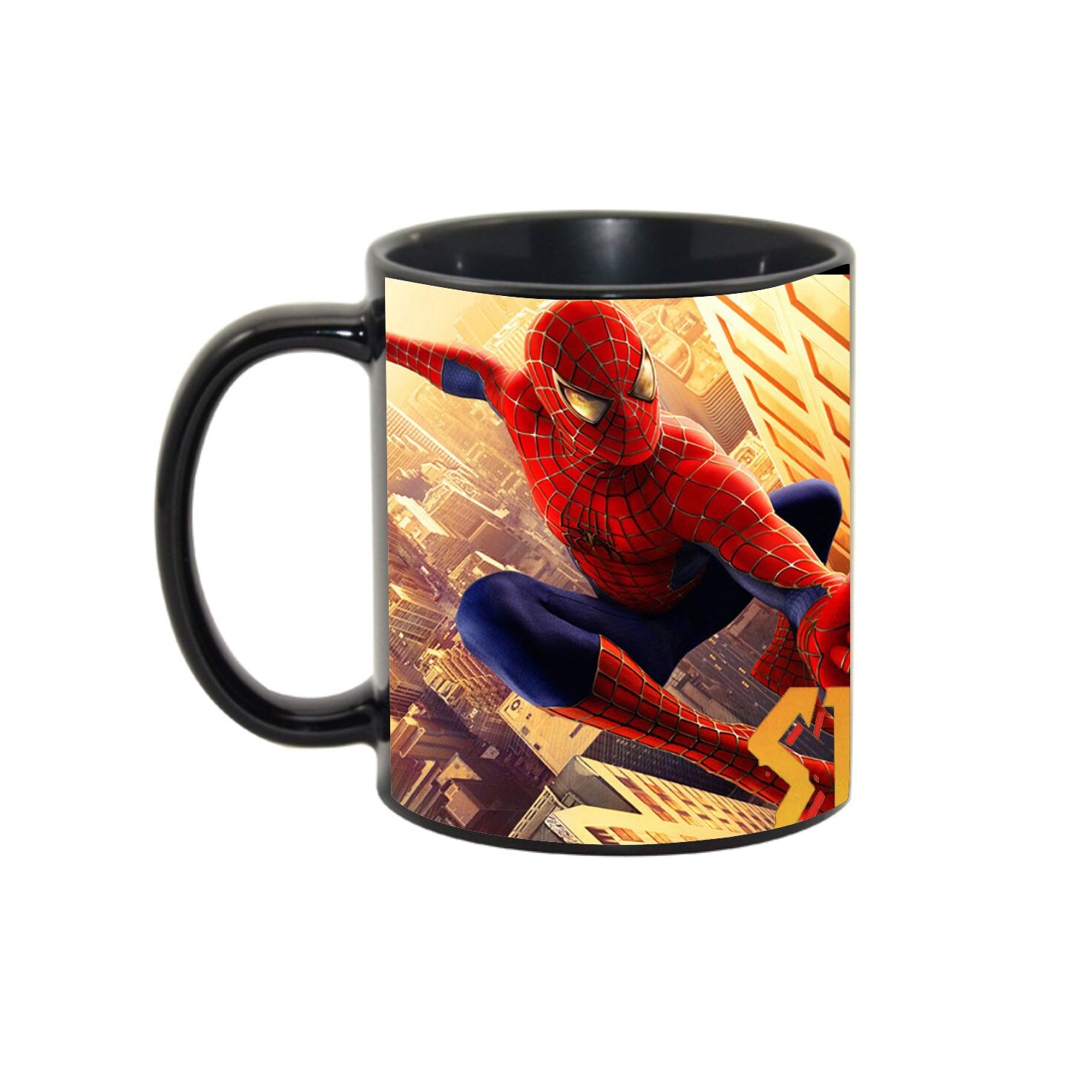 Cana personalizata Spiderman ,ceramica neagra, 330ml
