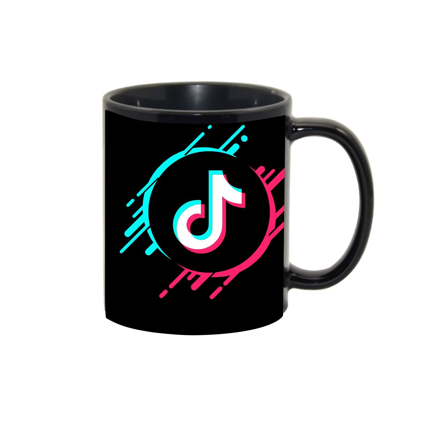 Cana personalizata Tik Tok,ceramica neagra, 330ml
