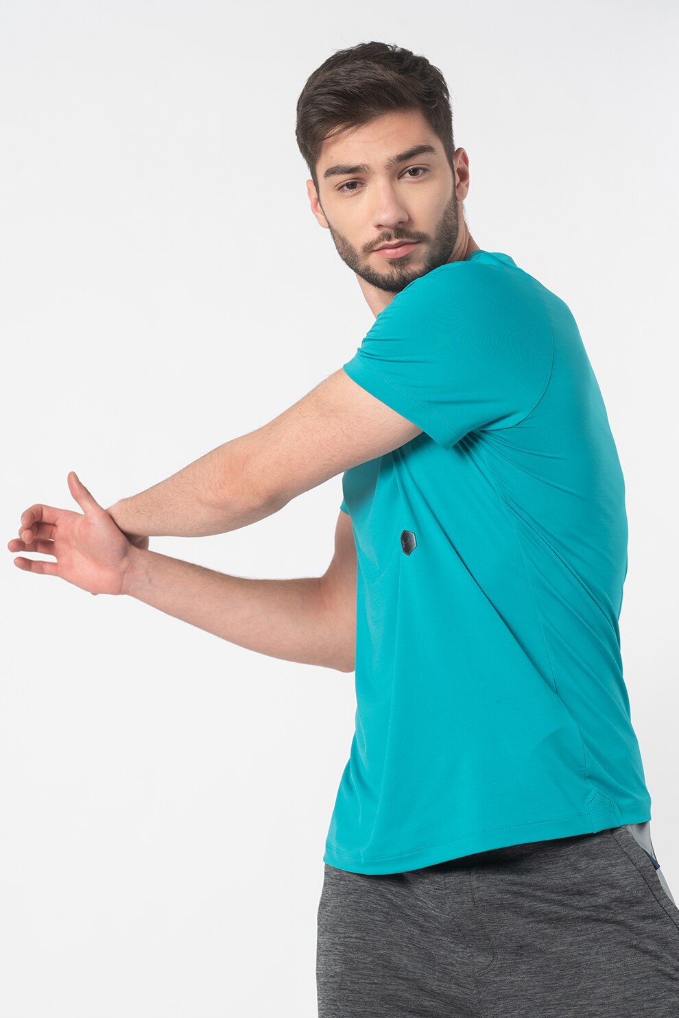 Under Armour, Tricou elastic, pentru antrenament HG Rush, Verde electric