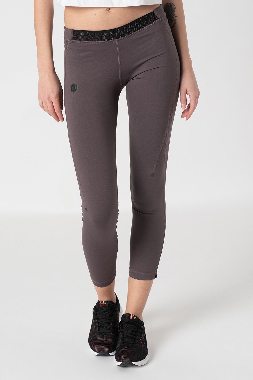 Under Armour, Colanti pentru fitness Rush Run, Lila prafuit, XL