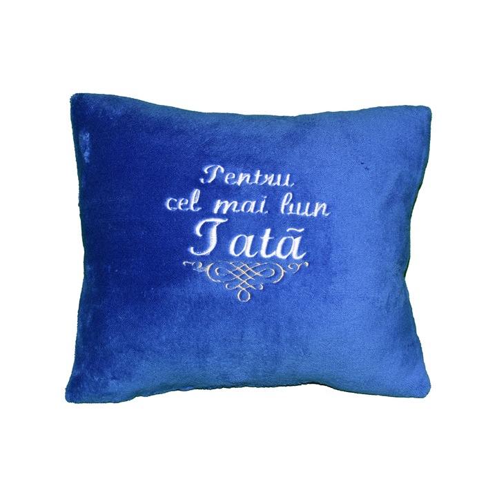Perna ”Pentru cel mai bun Tata”, albastru inchis, 42x35 cm, material cosyfleece