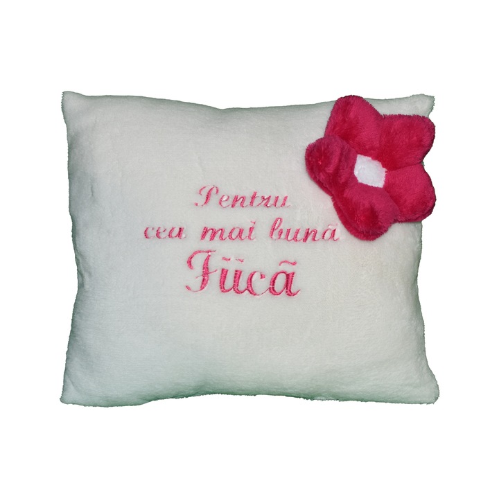 Perna ”Pentru cea mai buna Fiica”, crem, 42x35 cm, material cosyfleece