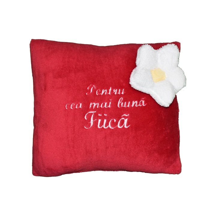 Perna ”Pentru cea mai buna Fiica”, rosu, 42x35 cm, material cosyfleece