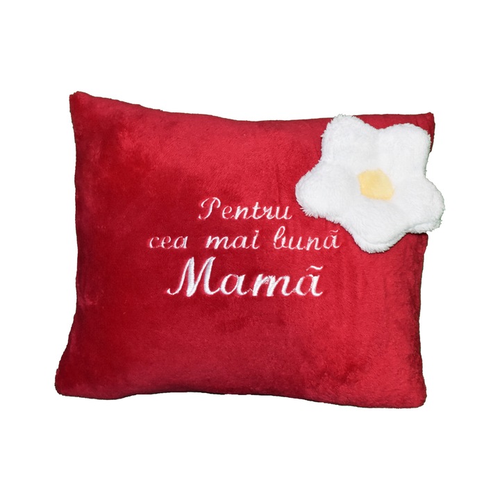 Perna ”Pentru cea mai buna ,Mama”, rosu, 42x35 cm, material cosyfleece