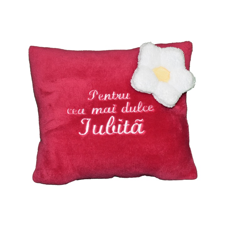Perna ”Pentru cea mai dulce Iubita”, roz inchis, 42x35 cm, material cosyfleece