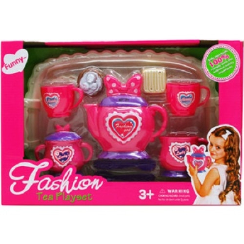 Set de joaca ceai Fashion roz 11 piese