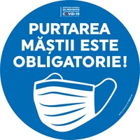 autocolant info distantare covid-19 quotpurtarea mastii este obligatoriequot cerc albastru 20 x 20 cm imagen 2_0_
0