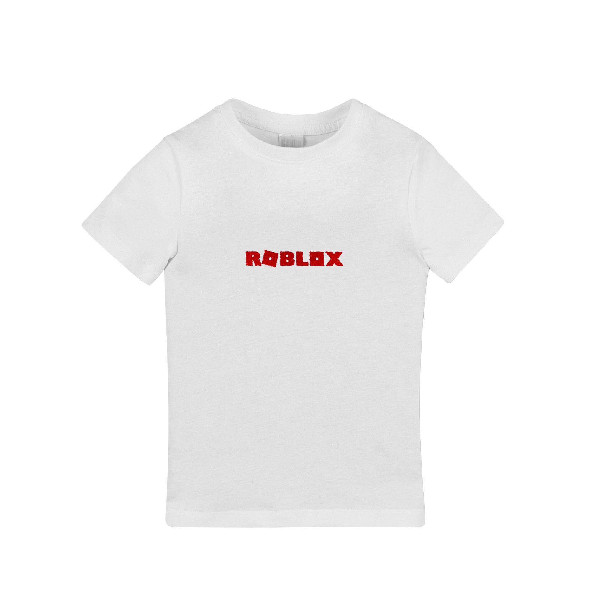 Tricou copii, LWS, bumbac organic, brodat, model Roblox, alb, 104 cm