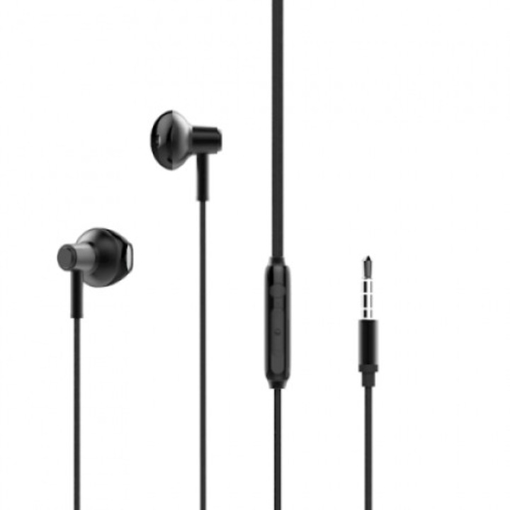 XO-EP19 Handsfree слушалки за поставяне в ухото, с микрофон, 3,5 mm, черни, блистер