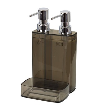 Dispenser Detergent de vase si Sapun Lichid, VIVA, 2 in 1, 900 ml, Negru Transparent Dispenser Detergent de vase si Sapun Lichid, VIVA, 2 in 1, 900 ml, Negru Transparent