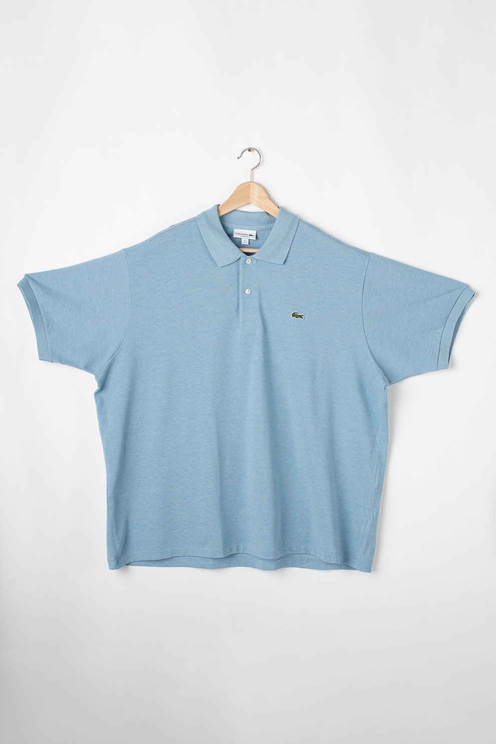 Lacoste, Tricou polo din material pique cu detaliu logo brodat, Albastru deschis