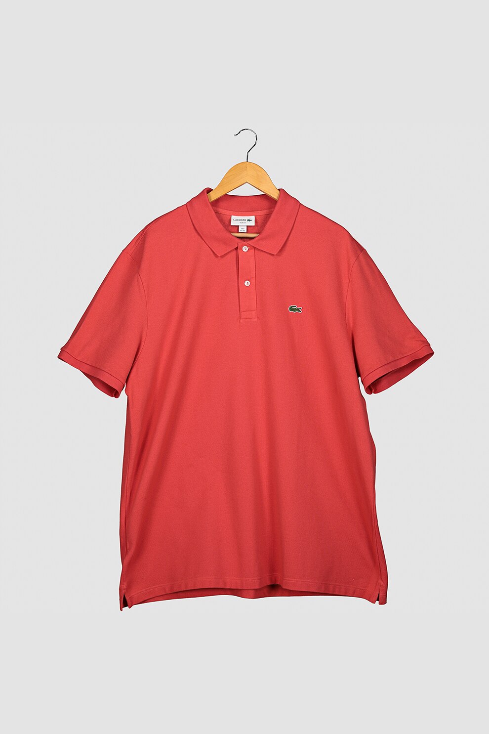 Lacoste, Tricou polo slim fit de bumbac cu aspect pique, Oranj stins