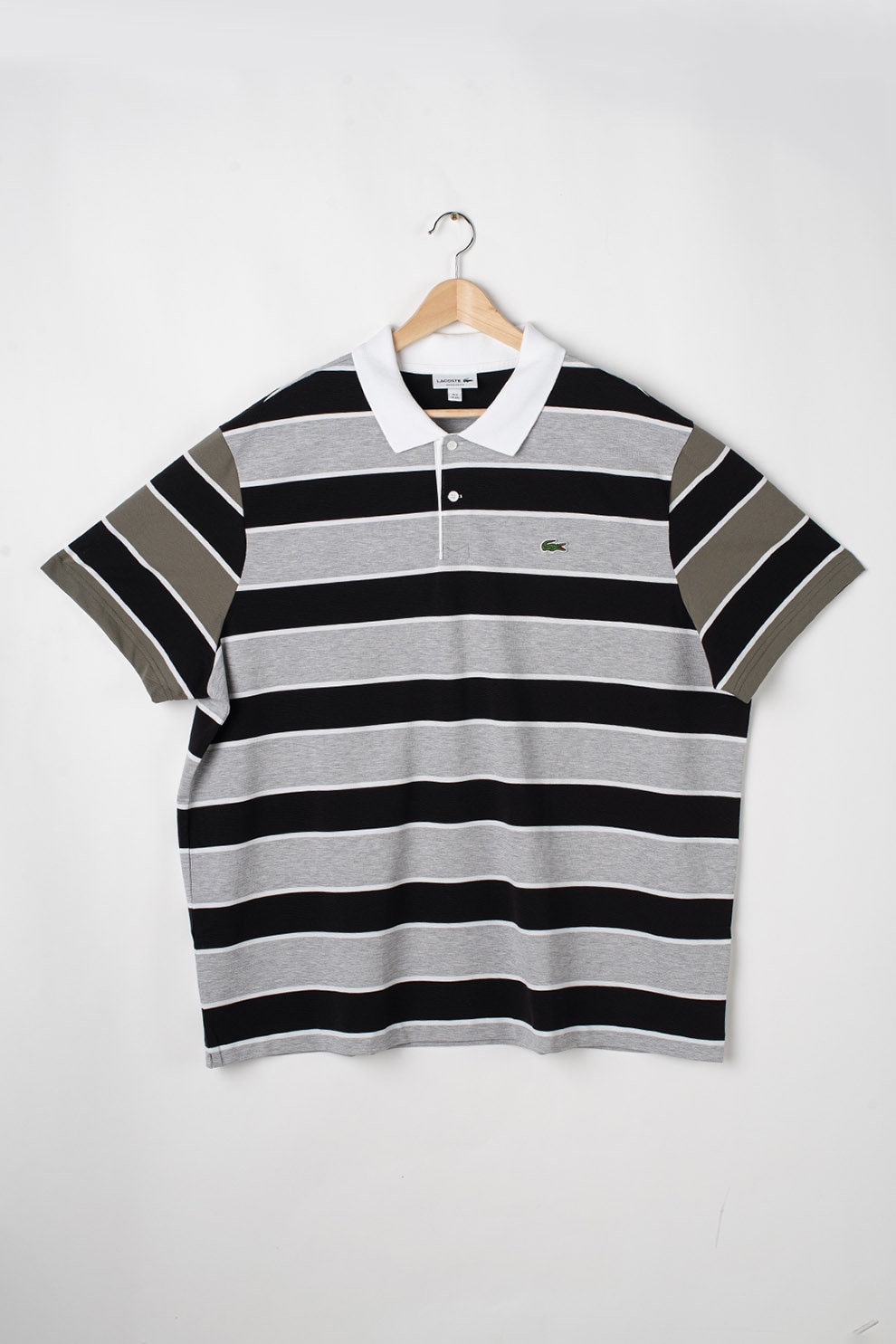 Lacoste, Tricou polo regular fit cu dungi, Multicolora