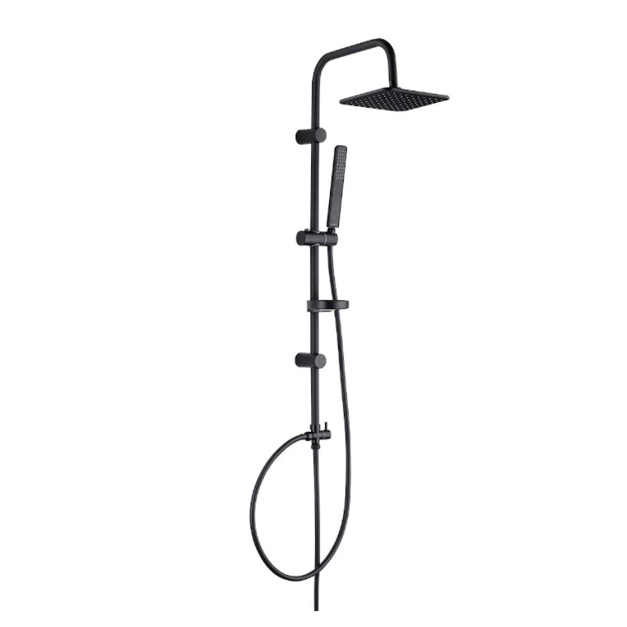 Coloana de dus cu para superiora rotunda, bara si para de mana, negru mat, Kuchinox