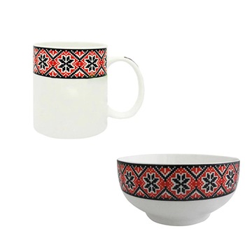 Set 12 piese, 6 boluri si 6 cani, motiv traditional Set 12 piese, 6 boluri si 6 cani, motiv traditional