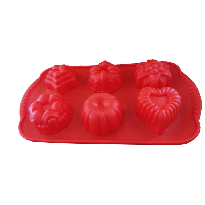 Forma din silicon pentru prajituri, 6 cavitati, 100COF
