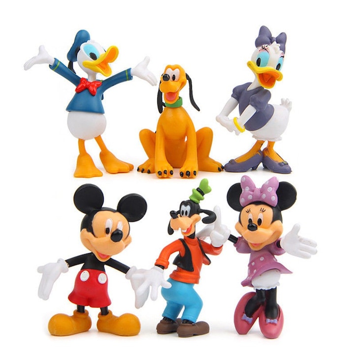 Set 6 bucati Figurine Clubul lui Mickey Mouse, multicolore, dimensiune aproximativ 10 cm
