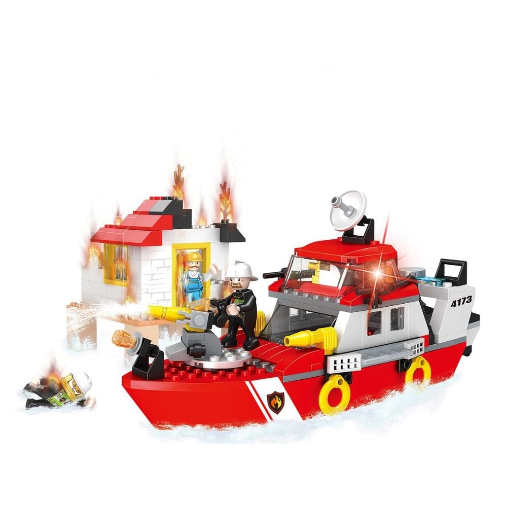 Set de constructie Vasul de Pompieri- Cogo City 316 piese