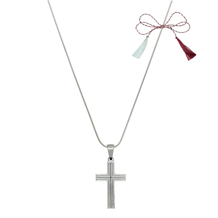 Martisor Személyre szabott ezüst lánc ezüst kereszttel 4197SCH490 Dras 55 cm ezüst