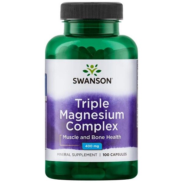 Supliment alimentar, Complex Triplu Magneziu (400 mg), Swanson Triple Magnesium Complex - 100 capsule (100 doze)