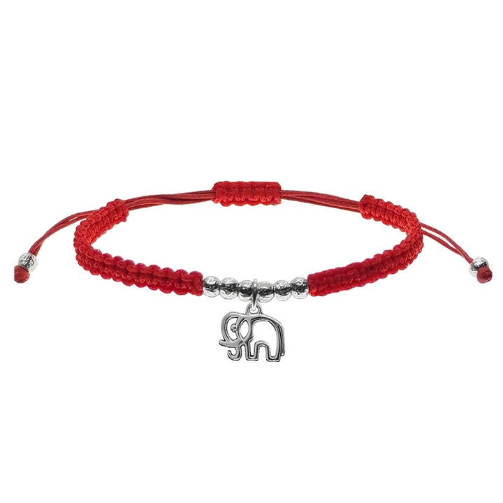 Kézzel fonott kék zsinór karkötő személyre szabott Ezüst Elefánt 9708330 Dras 6655