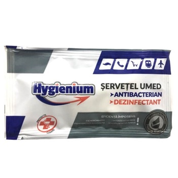Servetele antibacteriene ambalate individual Hygienium Servetele antibacteriene ambalate individual Hygienium
